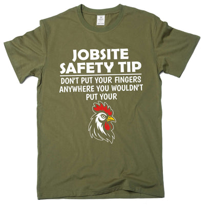 Men's Jobsite Safety T-shirt Humor Humorous T-Shirt Funny Saying Tee For Him Men