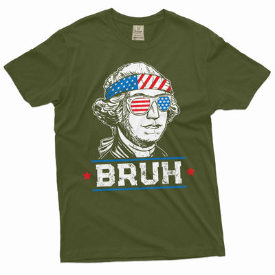 Men's 4th Funny Washington T-shirt George Washington bruh USA patriotic fourth independence day tee