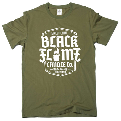 Men's Black Flame Candle Co T Shirt Halloween Candles Company Tee shirt
