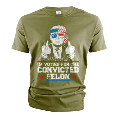 Men's Donald Trump Support Shirt Voting For Convicted Felon Tee Shirt Political Shirts