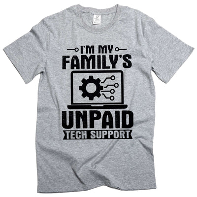 Men's Funny unpaid family tech support T-shirt Christmas Gift for son Tshirt