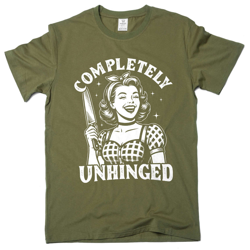Funny Halloween T-shirt Completely unhinged humorous Wife Gift Tee shirt