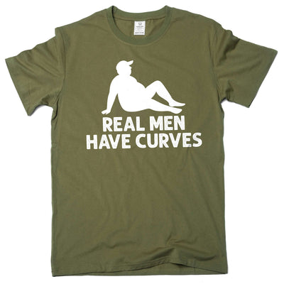 Men's Dad Bod T-shirt Real Men Have Curves Tee Funny humor humorous tee shirt joke tee
