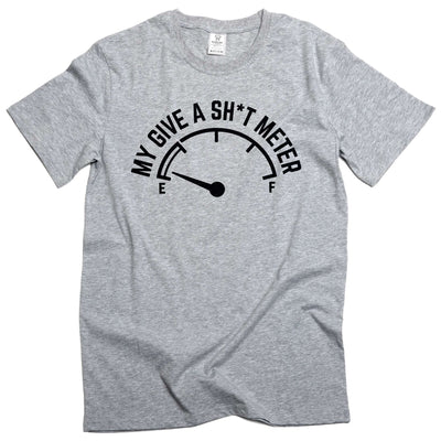 Men's sarcastic my give a shit meter T-shirt adult humor funny tees for him