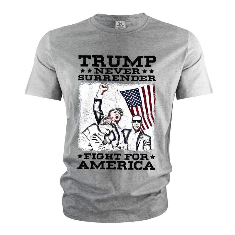 Mens Fight For America Shirt Donald Trump Shirt Trump Never Surrender Shirt Patriotic Shirt