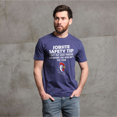 Men's Jobsite Safety T-shirt Humor Humorous T-Shirt Funny Saying Tee For Him Men