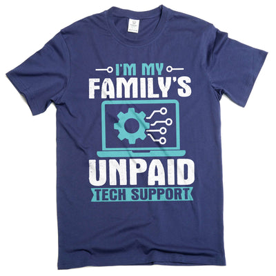 Men's Funny unpaid family tech support T-shirt Christmas Gift for son Tshirt