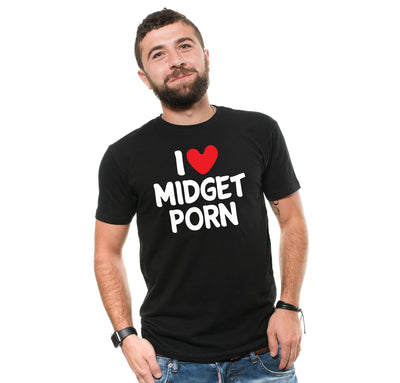 Men's funny I love Midget Porn inappropriate T-shirt