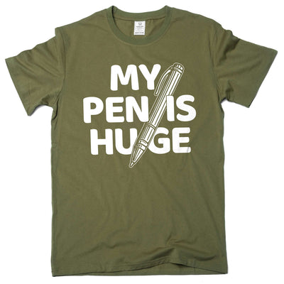 Men's Funny Humorous T-shirt My Pen Is Huge Tee Joke T-Shirt Gift For Him Men Birthday Present