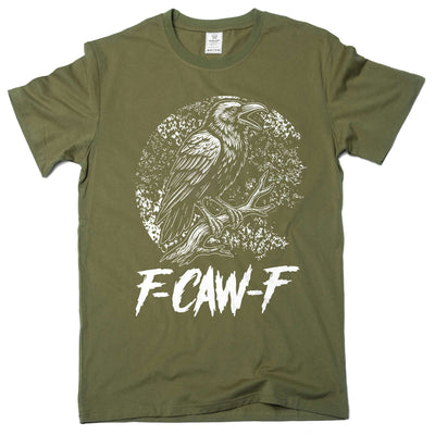 Men's Black Crow, F-Caw-F Funny Black Bird moon Gothic Adult Humorous T-Shirt