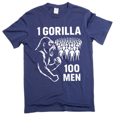 100 Men vs 1 Gorilla Internet Meme T-shirt Gorilla Challenge tee funny shirt