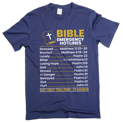 Bible Emergency Hotlines T-shirt bible verse Christian Jesus Christ motivational god tee shirt