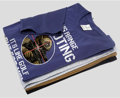 Men's Shooting Range T-shirt Funny Humor Humorous Tee Shirts Father's Day Gift Shooting AR-15 Tee