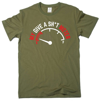 Men's sarcastic my give a shit meter T-shirt adult humor funny tees for him