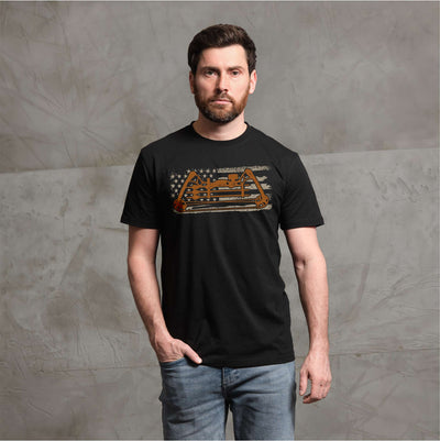 Men's patriotic USA flag archery bow hunting T-shirt sports archer compound recurve bow gift tee shirt