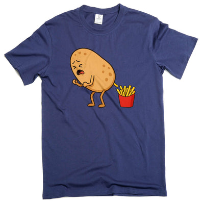 Men's Funny fried potato T-shirt how to make potato fries foodie humorous tee