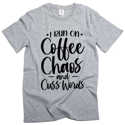 Funny Coffee T-shirt Coffee Chaos And Cuss Words Shirt Humorous Gifts Coffee Gift Tee