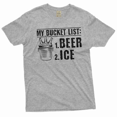 Men's funny papa grandpa T-shirt bucket list beer ice funny tee Father's day dad tee humor tee shirt