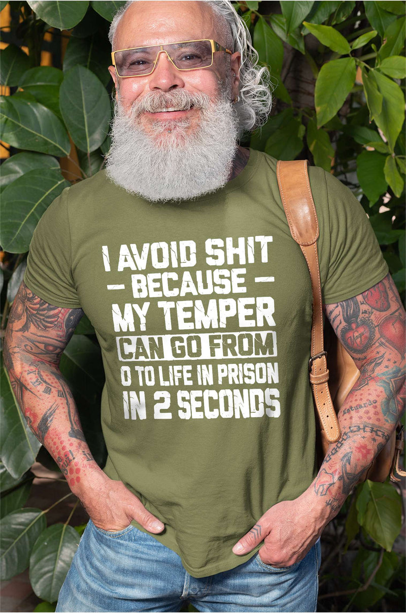 Funny I avoid things t-shirt bad temper tee shirt fathers day dad grandpa husband tee shirt for him