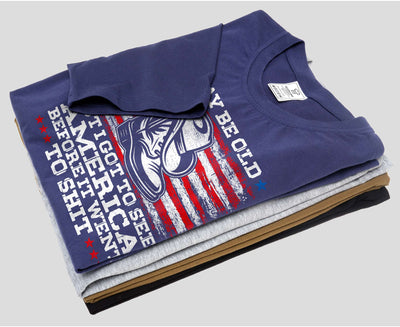 Men's USA Patriotic T-shirt I Got To See America Tee US Gifts For Him Dad Grandpa Husband Gifts