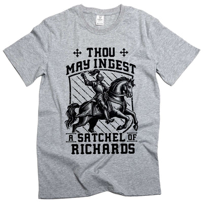 Men's Funny Adult humor satchel of richards T-shirt old English sarcastic tee