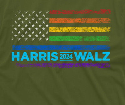 Harris Walz LGBT USA Flag T-shirt US elections Tee shirt Harris 2024 Tee