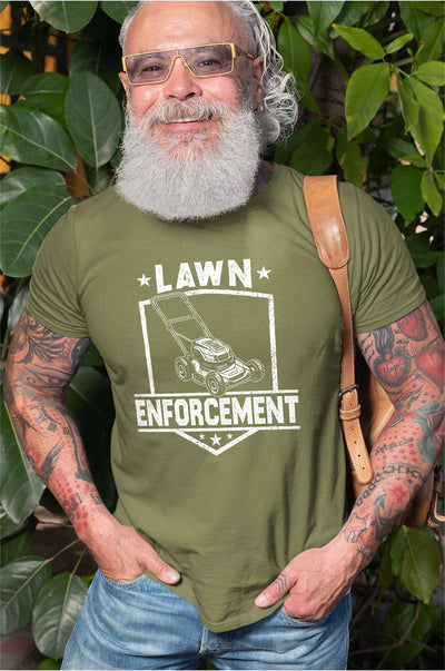 Father's day Funny lawn enforcement Dad grandpa tee shirt law care landscaping humorous gift ideas