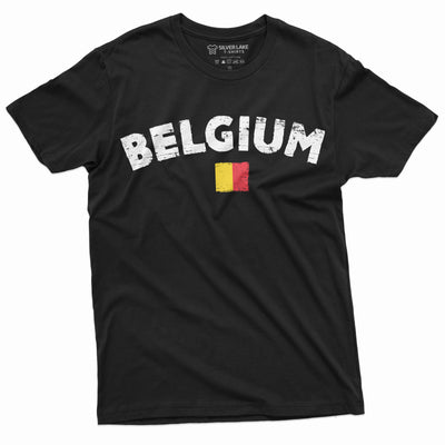 Men's Belgium T-shirt België Belgique Belgien Tee Shirt Football Soccer Tee For Him Her Patriotic National Flag Tee Shirt