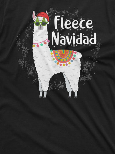Men's Fleece Navidad T-shirt Funny Feliz Navidad Merry Christmas Lamma T-shirt Christmas Funny gift
