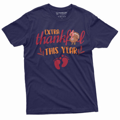 Thanksgiving Pregnancy Announcement Womens Unisex T-shirt turkey Dinner new baby Tee shirt