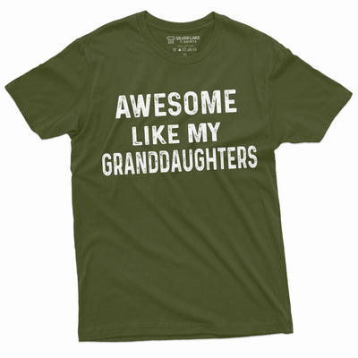 Men's Awesome Like my Granddaughters T-shirt Grandpa Grandma Grandfather Gift Grand-daughters Awesome Tee shirt