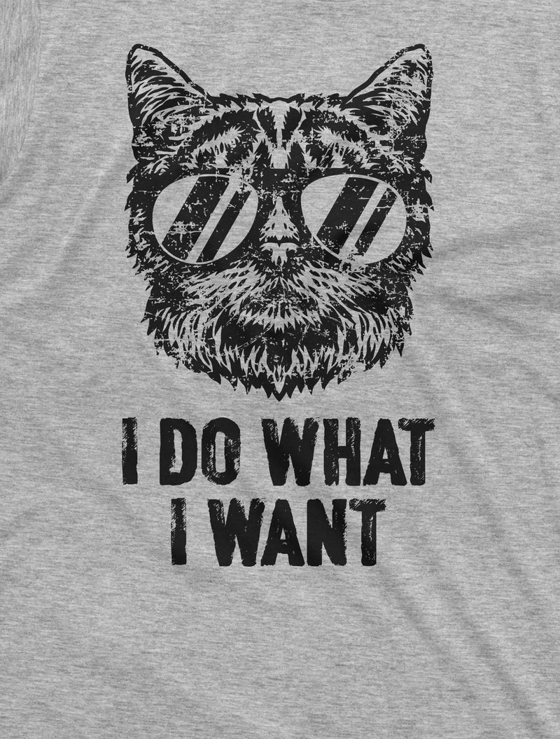 I do what I want cool cat T-shirt Cat with glasses Funny Birthday Gift Tee shirt humorous tee