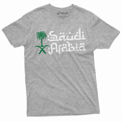 Saudi Arabia T-shirt Mens Saudi Flag Coat of Arms Patriotic Tee Shirt Gift for him Football soccer Tee Kingdom of Saudi Arabia Tee