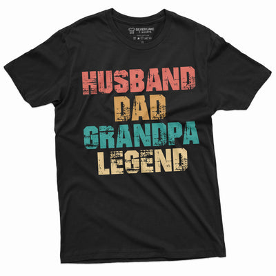 Men's Funny Husband Dad Grandpa Legend T-shirt Birthday Gift Tee Father's day Papa T-shirt