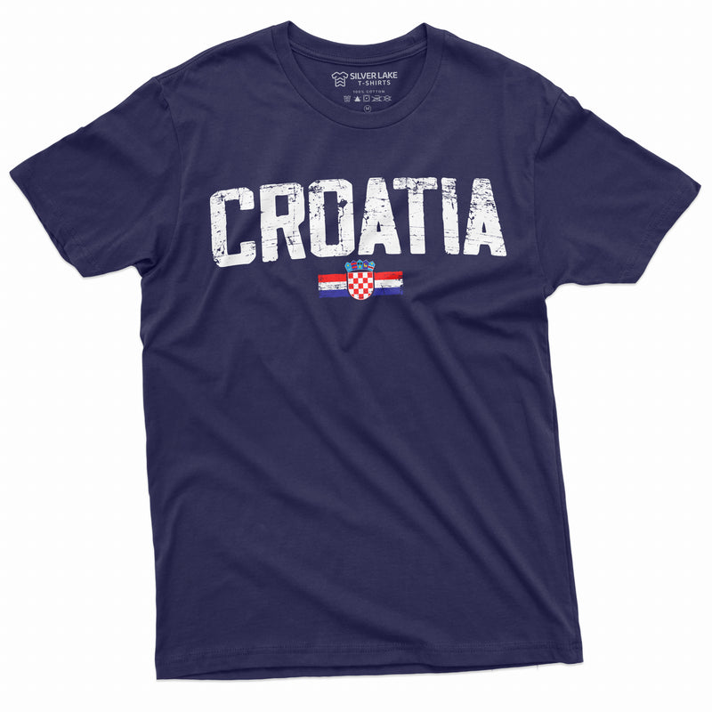 Croatia T-shirt Hrvatska Mens Womens tee Shirt Croatian Flag National symbolism coat of arms Soccer Football T-shirt patriotic Tee