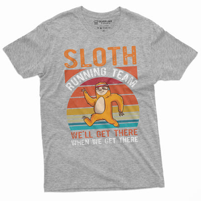 Sloth Running Team Funny Tee Shirt Running Runner Marathon Tee Mens Womens Unisex Jogging Running Shirt