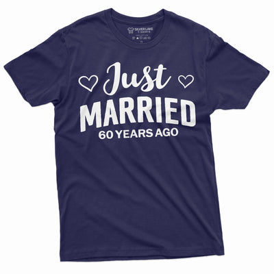 Just Married Anniversary Shirt Men's Women's Unisex 60th 50th Customizable Year Parent gift wedding Tee Shirt Personalized year Tee Shirt