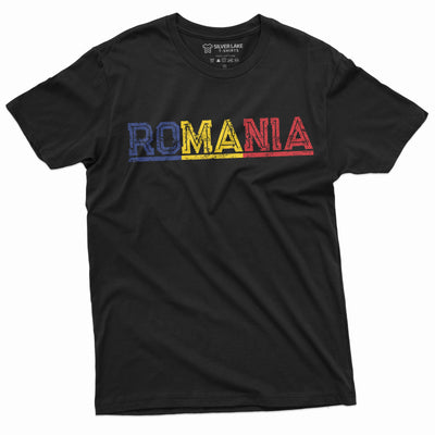 Romania T-shirt România Mens Womens Tee Shirt Romania Flag Coat of Arms Tee Shirt Patriotic Nation TeeShirt