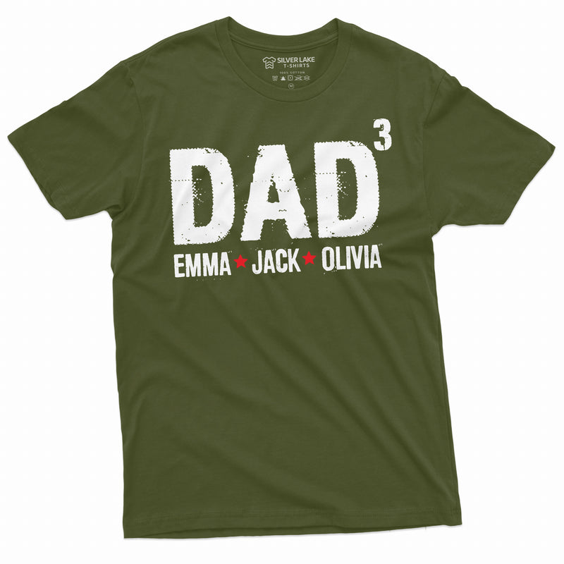 Men's Custom Dad T-shirt Father's Day Gift  Daughter Son Kids Names P –  SilverLakeTshirts