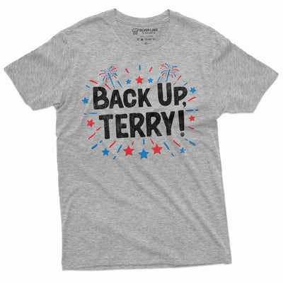 Men's Funny 4th of July shirt Back Up Terry Tee Shirt Wheelchair Put It In Reverse Terry Tee Shirt