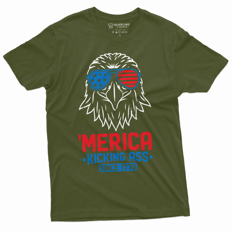 USA Eagle Merica Tee Shirt Mens Cool 4th of July 1776 independence patriotic Tee Shirt Unisex Mens Womens fourth party Tee Shirt