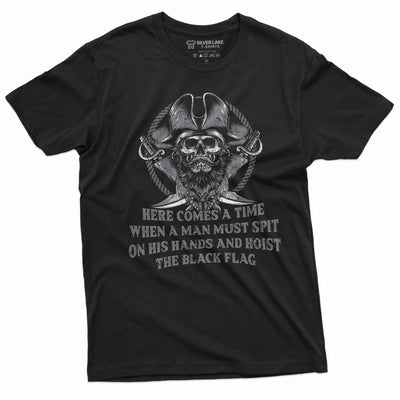 Men's Pirate warrior T-shirt motivational funny swords skull Birthday gift saying text graphic tee
