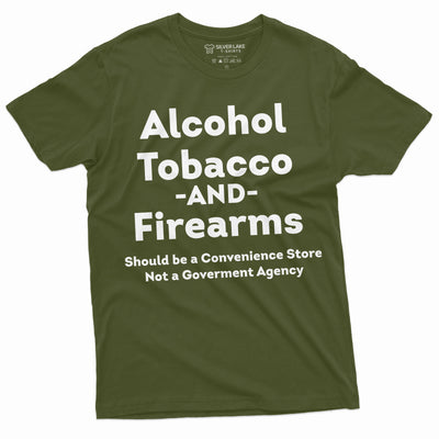 Men's Funny ATF Alcohol Tobacco Firearms T-shirt | Convenience Store Government Agency Tee