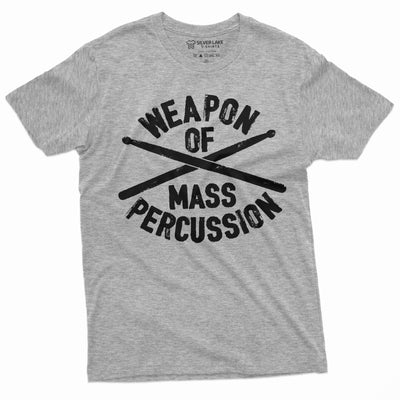 Men's Drummer Shirt Weapon Of Mass percussion T-Shirt Drum Drumming Gifts Music band Teeshirt