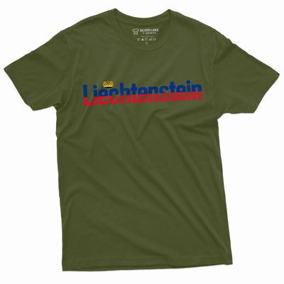 Men's Liechtenstein T-shirt Principality of Liechtenstein Flag Coat of arms Tee Shirt