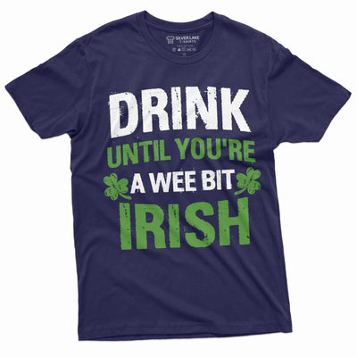 Men's Funny St. Patrick's day Wee bit Irish T-shirt Saint Patricks holiday non-Irish Tee