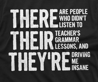 grammar Funny T-shirt English school teacher student shirt grammar police tshirt