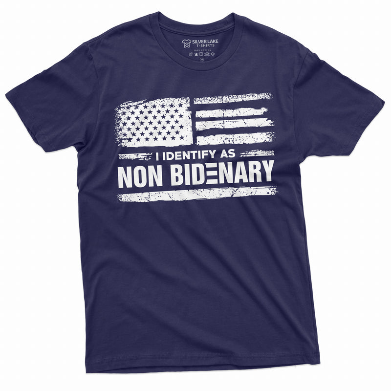 I identify as Non Bidenary Funny Tee shirt Political Shirt Anti Biden Mens Tee Shirt DTJ Republican party Tee