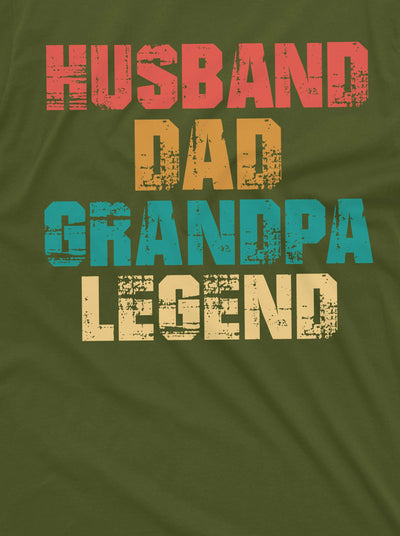 Men's Funny Husband Dad Grandpa Legend T-shirt Birthday Gift Tee Father's day Papa T-shirt