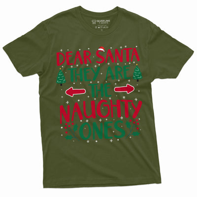 Men's Funny Christmas Santa List T-shirt they are naughty ones funny humorous tee shirt for him